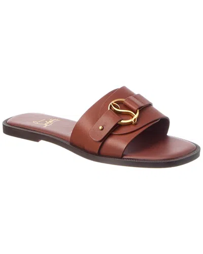 Christian Louboutin Roma Leather Mule In Brown
