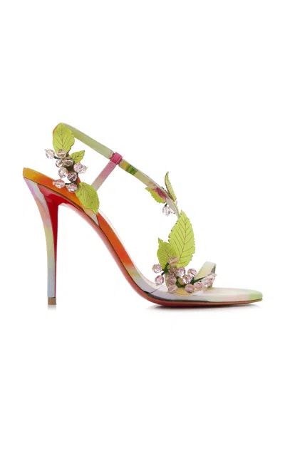 Christian Louboutin Rosa Fruit 100mm Satin Sandals In Multi