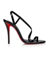 Christian Louboutin 100mm Pink Z Leather Slingback Heeled Sandals In Black