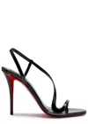 Christian Louboutin Rosa Z 100 Asymmetric Patent Leather Sandals In Black