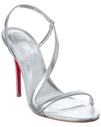 Christian Louboutin Rosa Z 100 Leather Sandal In Silver