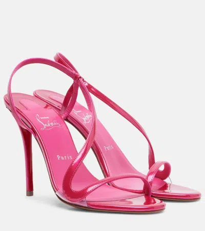 Christian Louboutin Rosa Z 100 Patent Leather Sandals In Pink