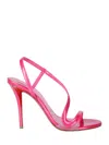 Christian Louboutin Rosa Z 80 Pvc-trimmed Patent-leather Sandals In Pink
