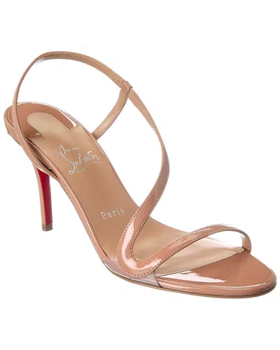 Christian Louboutin Rosa Z 80 Patent Sandal In Neutral