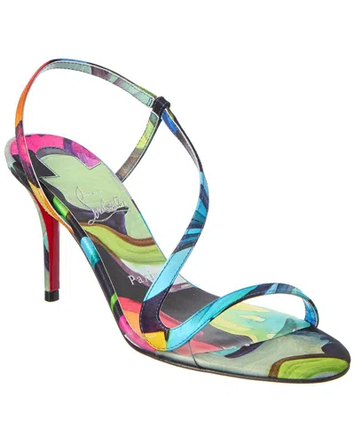 Christian Louboutin Rosa Z 80 Satin Sandal In Multi