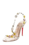 Christian Louboutin Rosa Z Crystal Embellished Transparent Slingback Sandal In Multi