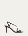 Christian Louboutin Rosa Z Patent Red Sole Sandals In Black