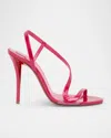 Christian Louboutin Rosa Z 80 Pvc-trimmed Patent-leather Sandals In Multi