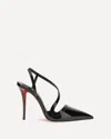 Christian Louboutin Rosa Z 100 Patent Leather Slingback Pumps In Black