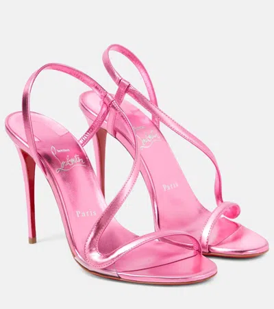 Christian Louboutin Rosalie 100 Leather Sandals In Pink