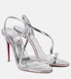Christian Louboutin Rosalie 100 Mirrored Leather Sandals In Silver