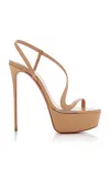 Christian Louboutin Rosalie 150 Leather Platform Sandals In Neutral