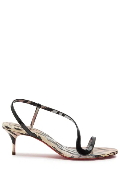 CHRISTIAN LOUBOUTIN CHRISTIAN LOUBOUTIN ROSALIE 55 CHEETAH-PRINT PATENT LEATHER SANDALS