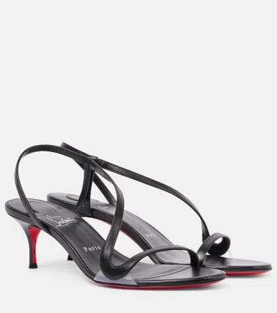 Christian Louboutin Rosalie Alta 55 Leather Sandals In Black