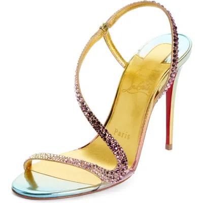 Christian Louboutin Rosalie Iridescent Slingback Sandal In Boreal/multi/lin Gold