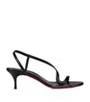 Christian Louboutin Rosalie 55 Leather And Pvc Slingback Sandals In Black