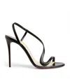 Christian Louboutin Rosalie 100 Leather Slingback Sandals In Black