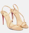 Christian Louboutin Blush Rosa Z Sandals In Patent Calfskin Leather Women In Nude