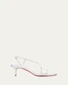 Christian Louboutin Rosalie Metallic Leather Red Sole Kitten-heel Sandals