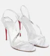 Christian Louboutin Heeled Sandals With Strappy Metallic Finish In Silver