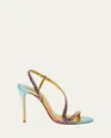 Christian Louboutin Rosalie Strass Red Sole Slingback Sandals In Mix Boreal/multi/lin