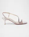Christian Louboutin Rosalie Strass Red Sole Slingback Sandals In Vintage Rose