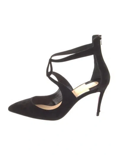 Pre-owned Christian Louboutin Rosas Suede Pumps In Black