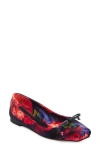 Christian Louboutin Mamadrague Bow-detailed Floral-print Satin-crepe Ballet Flats In Red Multi/lin Multi
