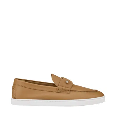 Christian Louboutin Round Head Business Casual Shoes In Brown