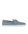 Christian Louboutin Boat Round Toe Loafers With Metallic Detail In Gray