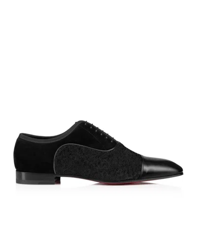 Christian Louboutin Round Head Lacing Business Casual Shoes In Black
