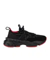 Christian Louboutin Trailrun Donna Red Sole Runner Sneakers In Black