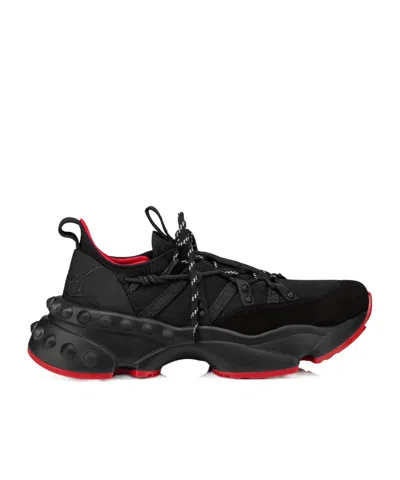 Christian Louboutin Round-head Sneakers In Black