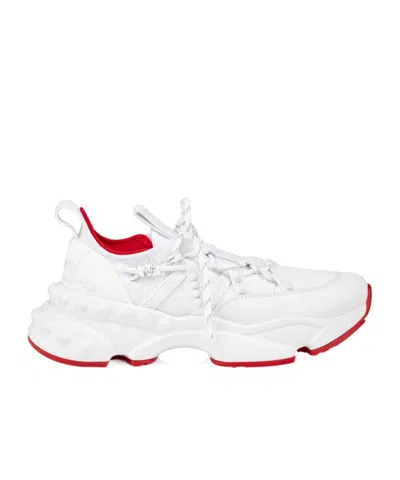 Christian Louboutin Trailnrun Panelled Mesh-knit Sneakers In White