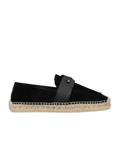Christian Louboutin Round Head Straw Casual Shoes In Black