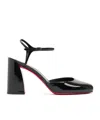 Christian Louboutin Jane Patent Red Sole Ankle-strap Pumps