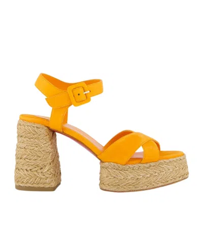 Christian Louboutin Round-headed High-heeled Sandals In Nude