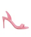 Christian Louboutin O Marylin Leather Red Sole Halter Sandals In Pink