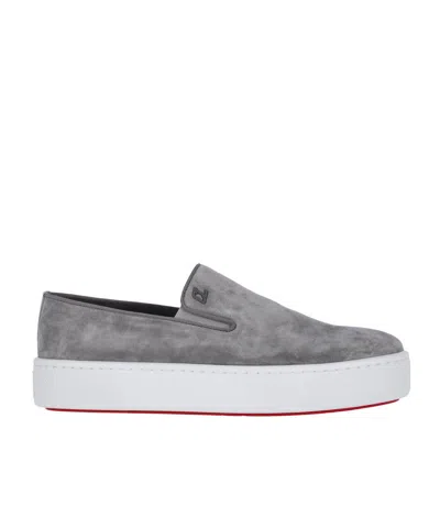 CHRISTIAN LOUBOUTIN CHRISTIAN LOUBOUTIN LOGO EMBROIDERED SLIP-ON SNEAKERS