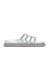 Christian Louboutin Round-toe Flat Sandals In Gray