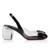 Christian Louboutin Minny Bubble 70 Buckled Glossed And Pvc Slingback Pumps In Black