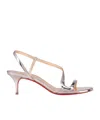 Christian Louboutin Strappy Open Toe Sandals With Metallic Finish In Vintage Roses
