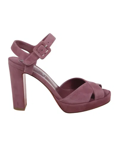 Christian Louboutin Round-toe High-heeled Sandals In Purple