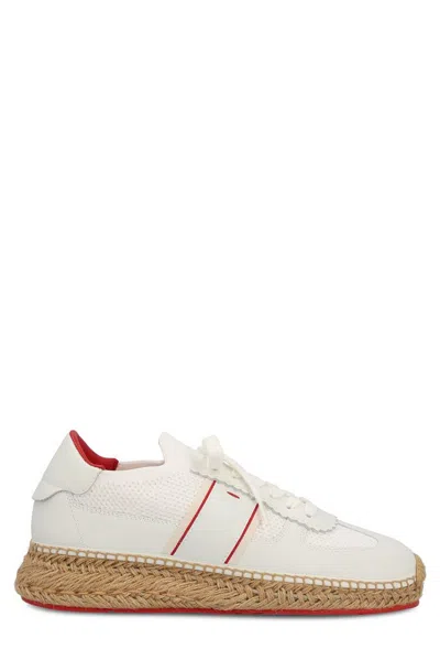 Christian Louboutin Round Toe Lace In White