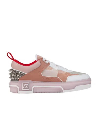 Christian Louboutin Round Toe Low-top Sneakers In Nude