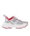 Christian Louboutin So Flo Metallic Leather-trimmed Mesh Sneakers In White