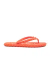Christian Louboutin Loubi Donna Spike Red Sole Flip Flops In Orange