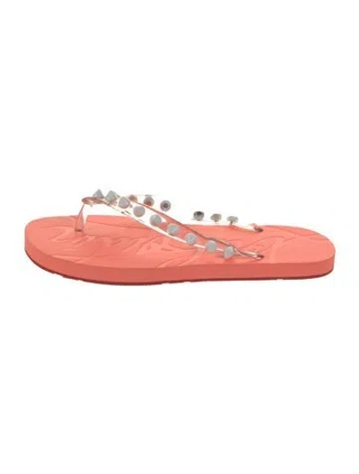 Pre-owned Christian Louboutin Rubber Flip Flops In Orange