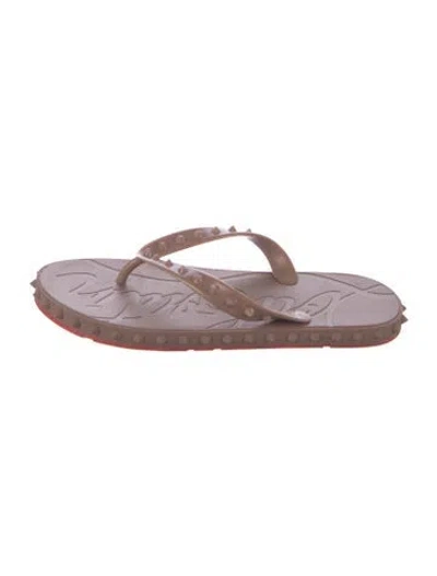 Pre-owned Christian Louboutin Rubber Flip Flops In Pink