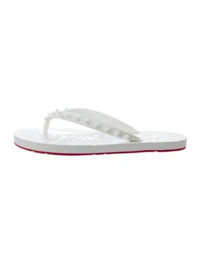Pre-owned Christian Louboutin Rubber Flip Flops In White